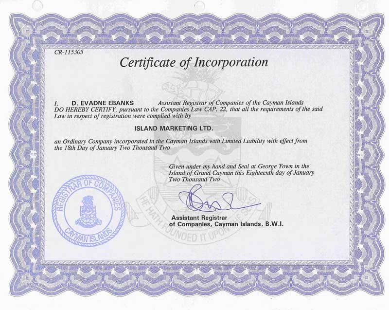 certificate of incorporation duplicate