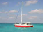 Stingray City Catamaran, sailing in Grand Cayman, Cayman Islands.  Hannibal